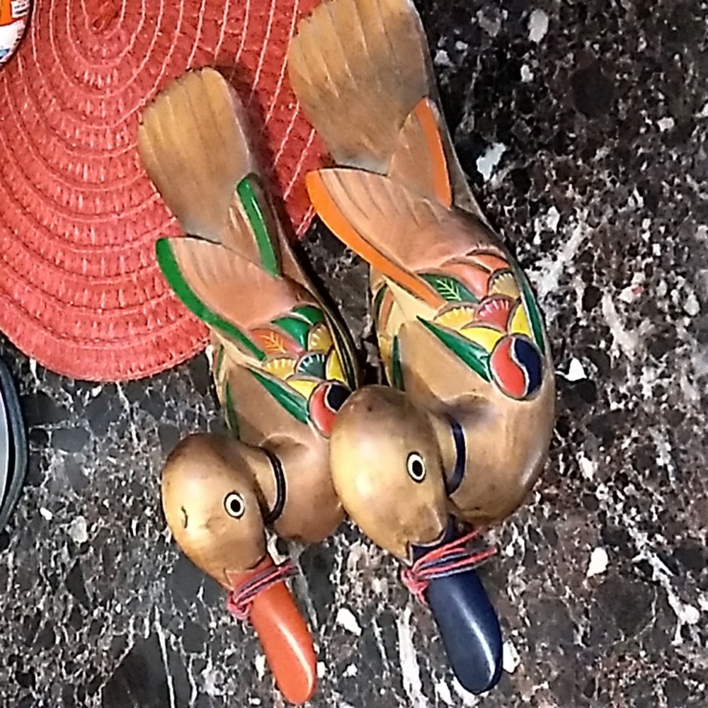 Korean hand painted,hand carved ducks